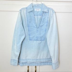 The GREAT. Pullover Denim Chambray Shirt 1 Small